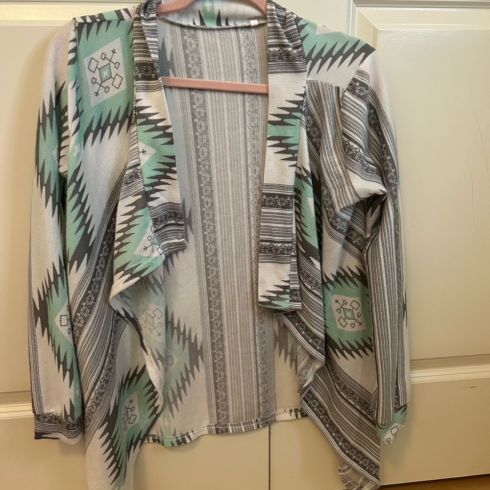 Tribal Print Open Cardigan